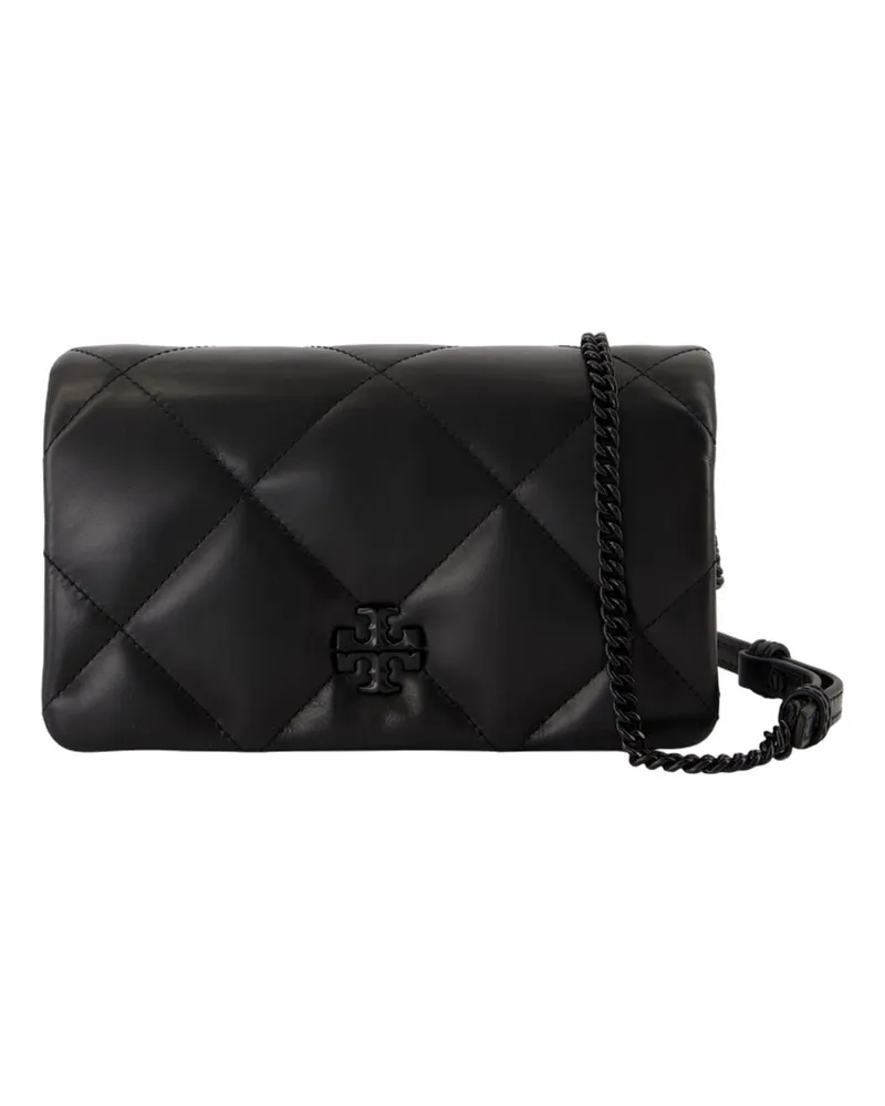 Tory Burch Kira Diamond Pulver Wallet auf Kette e Leder schwarz Schwarz