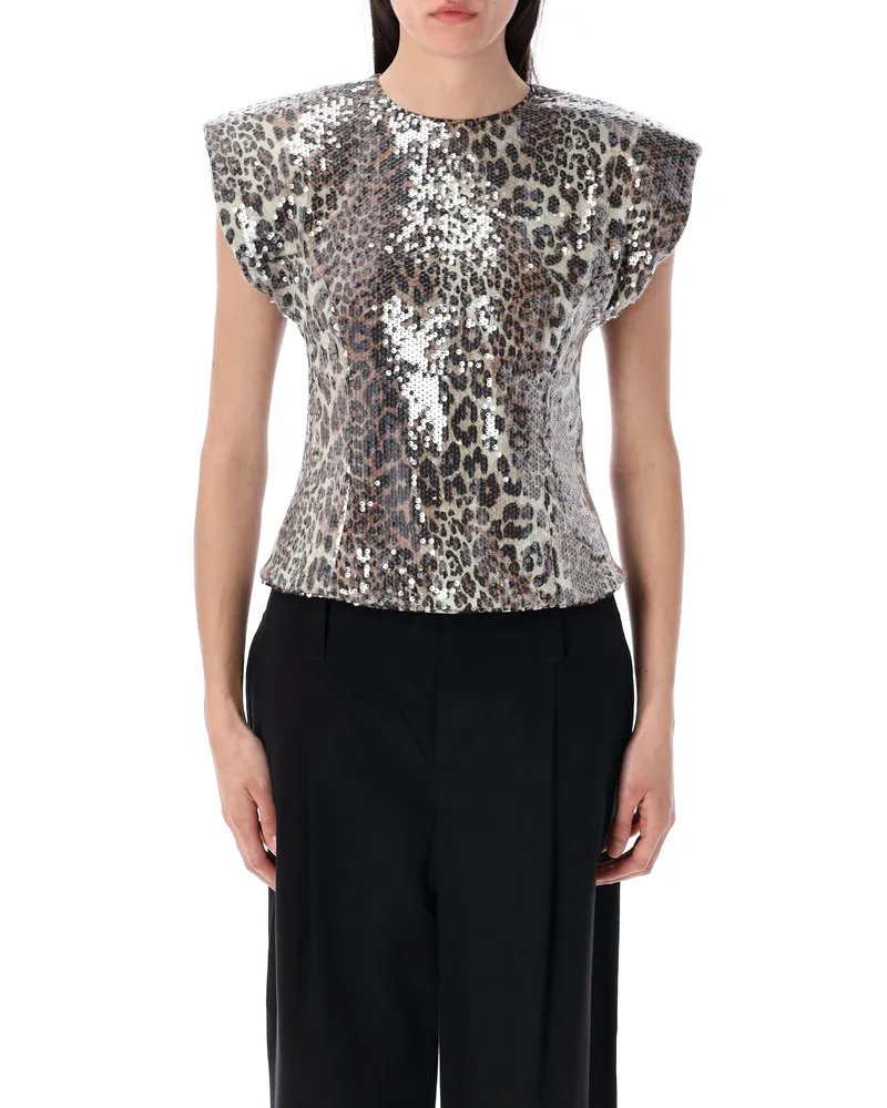 Ganni Top Brown Brown