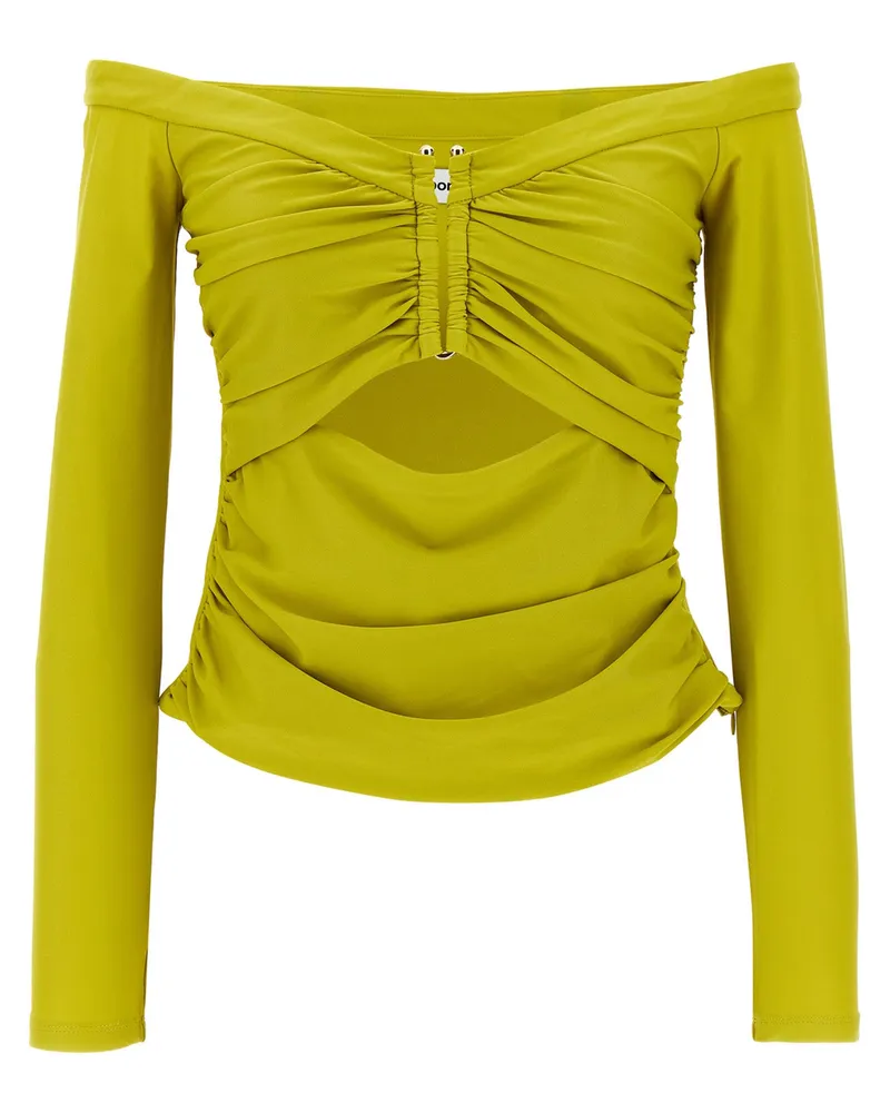 Self-Portrait Selbstporträt 'Chartreuse Trikot von Schulter' Top Green