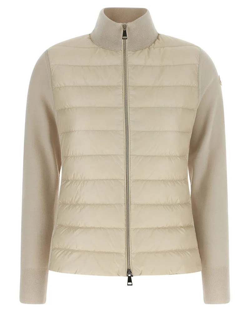 Moncler zwei Material Cardigan Beige