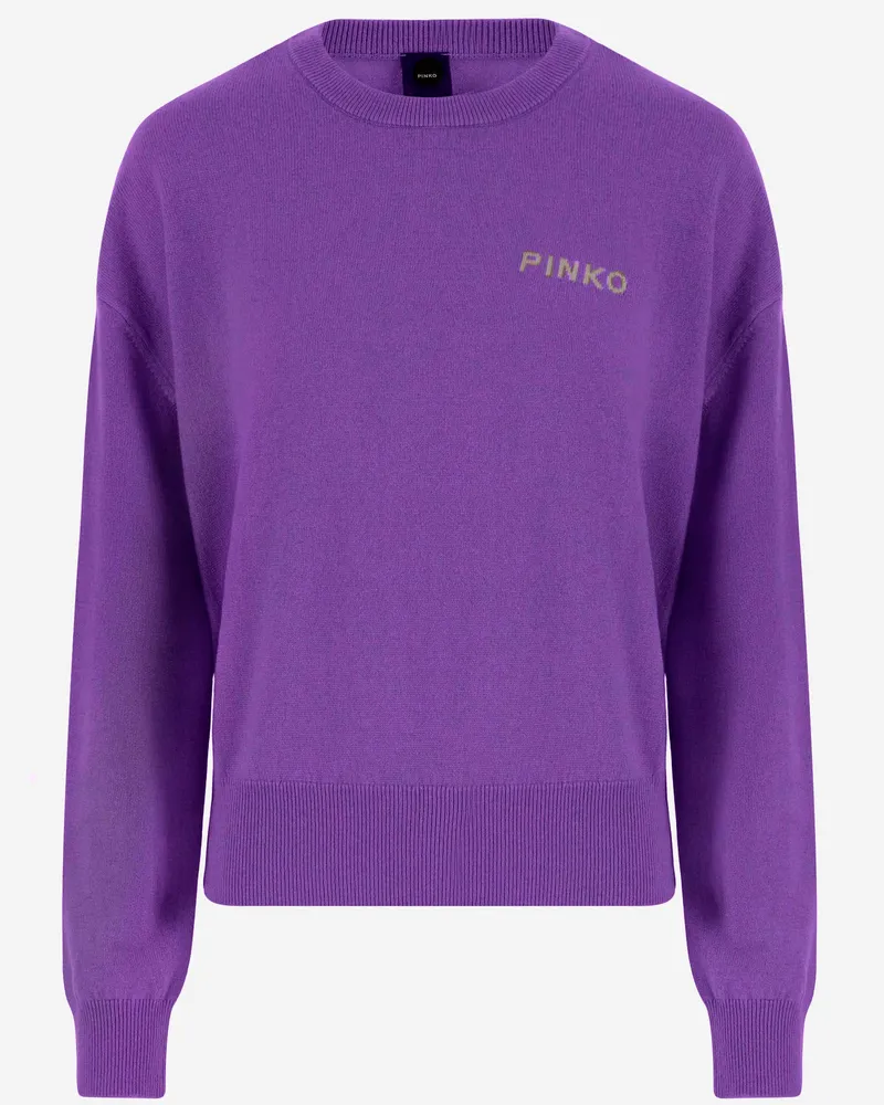 Pinko Wolle und Kaschmir -Logo -Pullover Purple