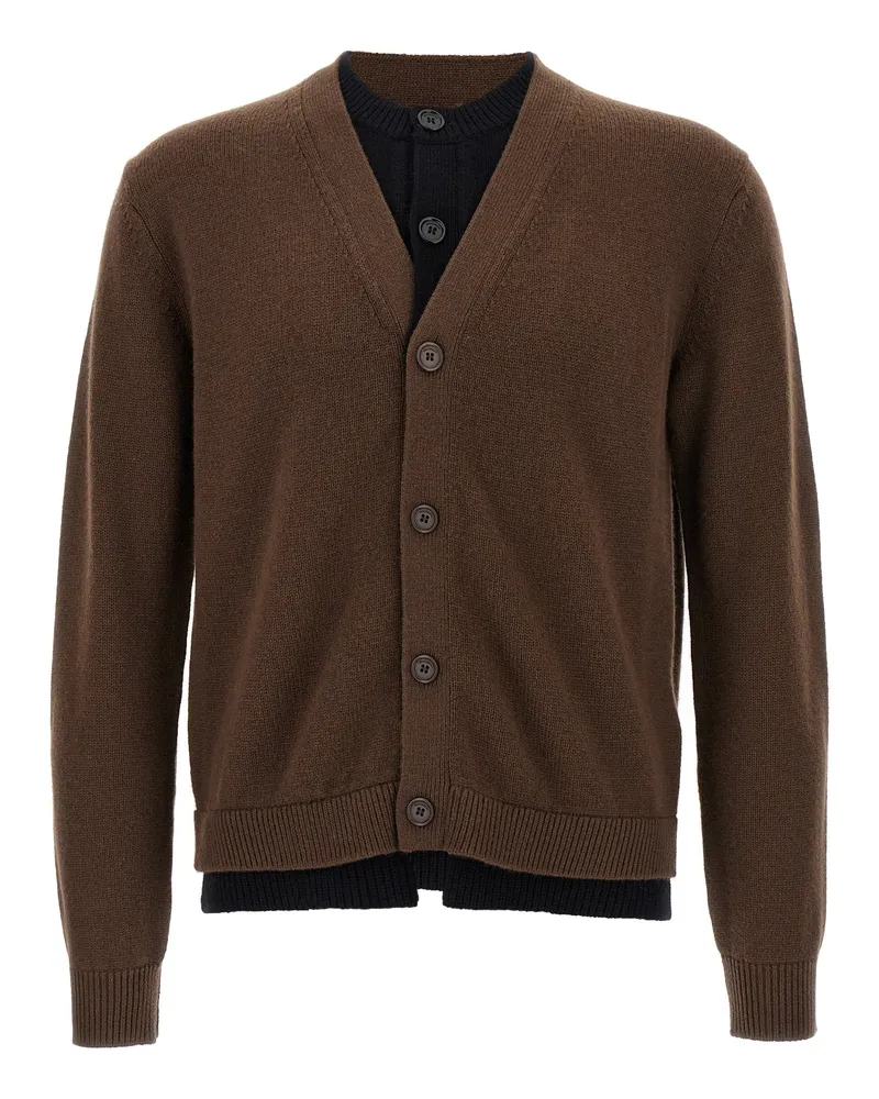 J.W.Anderson J.W.VERSONSON 'Kontrast "Cardigan" Layered Brown