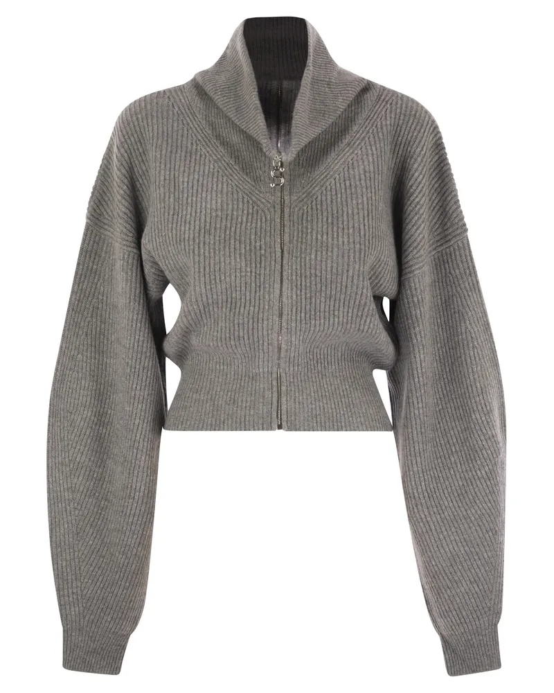 SPORTMAX Calipso Wool And Cashmere Cardigan Grey