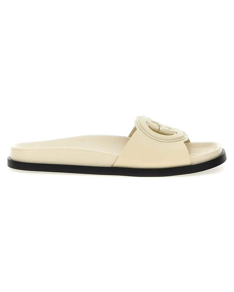 Gucci Pantoletten mit -Logo-Cut-Out White