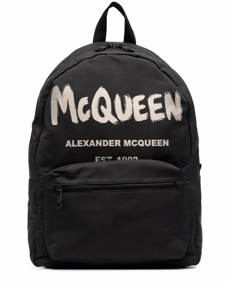 Alexander McQueen Alexander MC Queen Graffiti Metropolitan Rucksack Schwarz