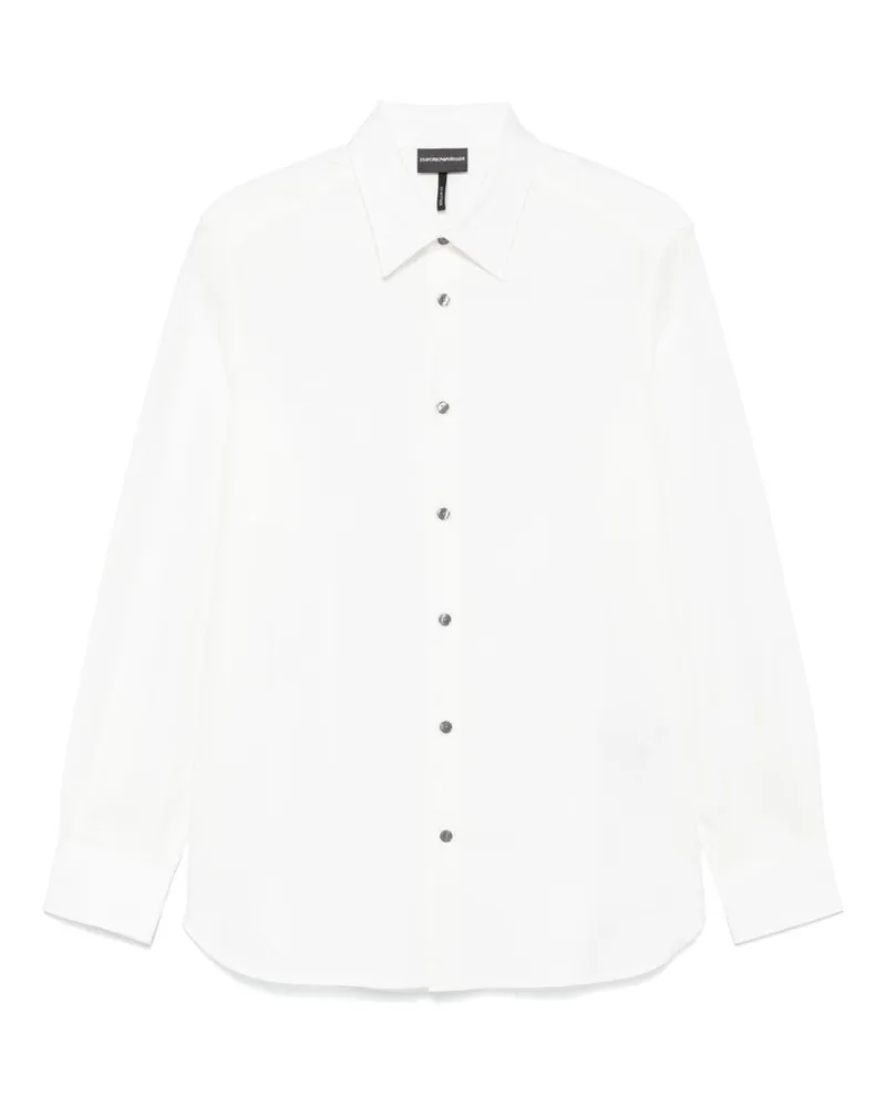 Emporio Armani Allover Logo Baumwollhemd White