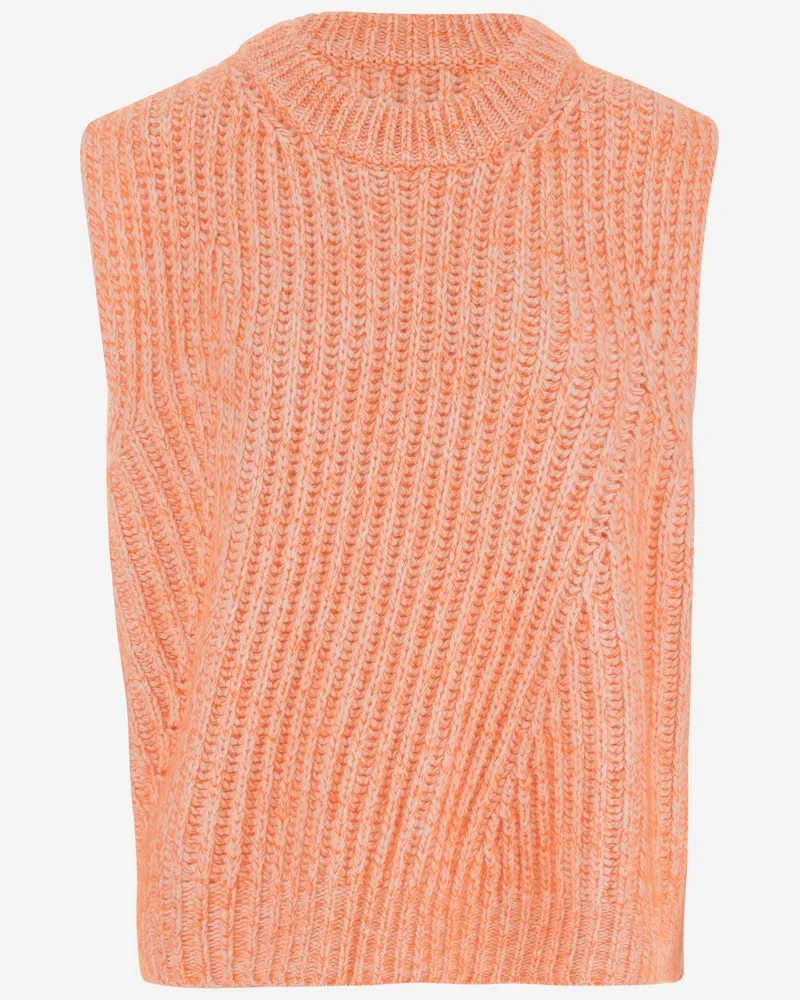Sa Su Phi ärmelloses gerippten Wollmischpullover Orange