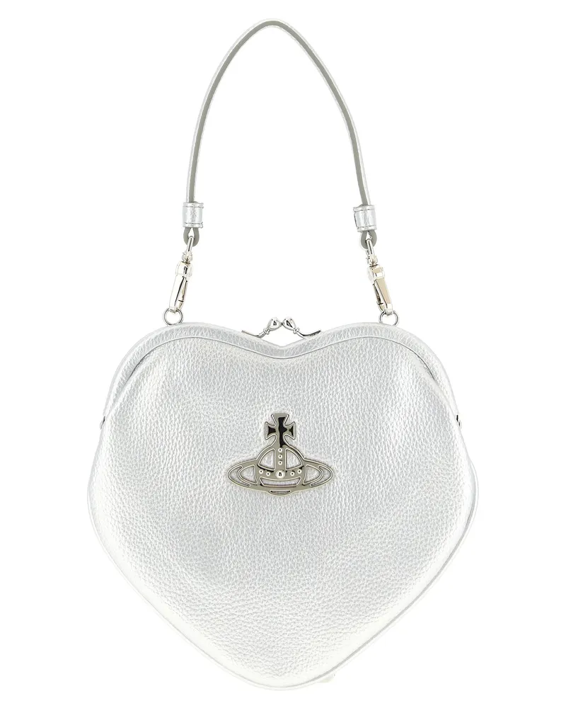 Vivienne Westwood Handtasche „Belle Heart Frame Purse Silver