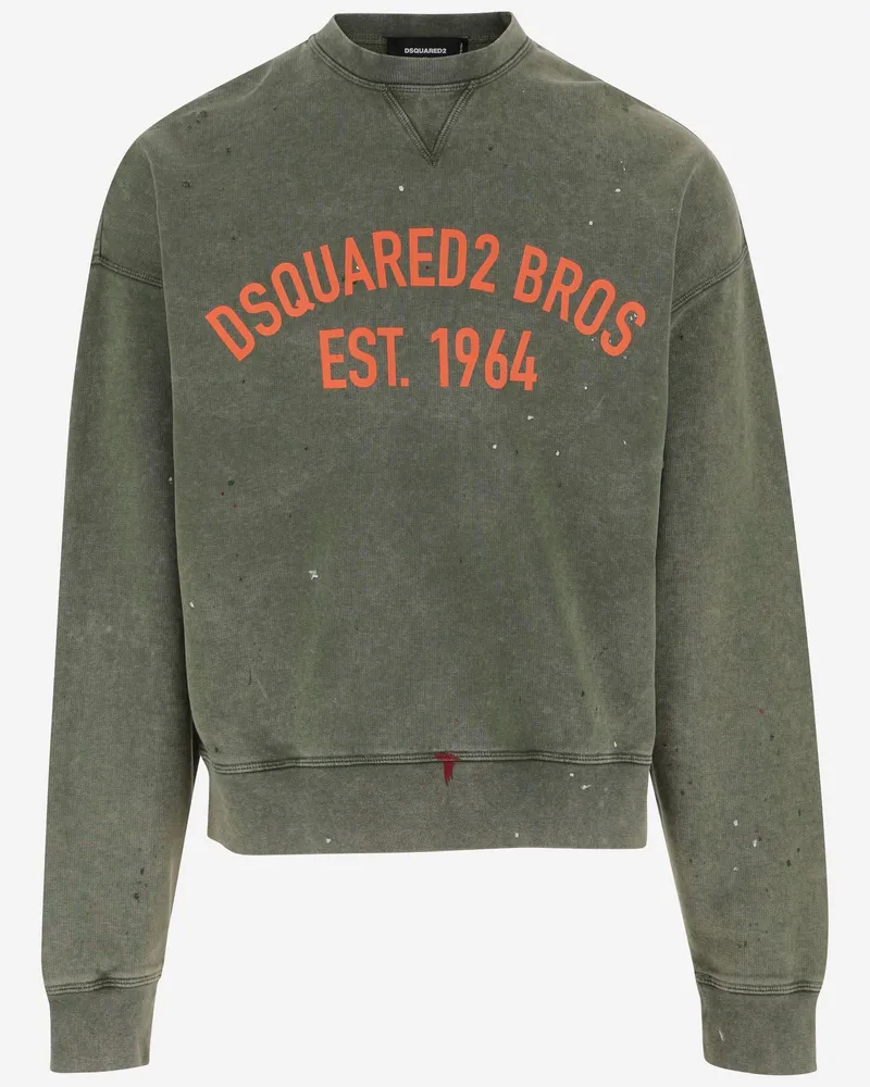 Dsquared2 Baumwoll -Sweatshirt mit Logo Green