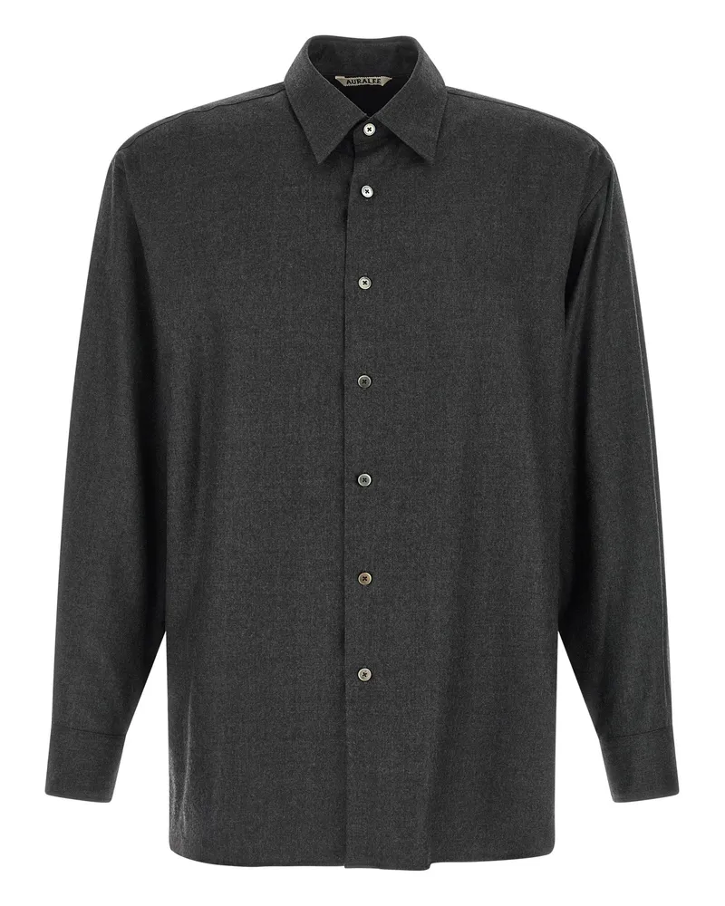 AURALEE Hemd aus ultrafeiner Samtwolle Gray
