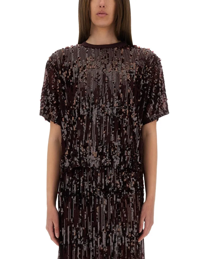 Baum und Pferdgarten Juli" Top mit Pailletten Bordeaux