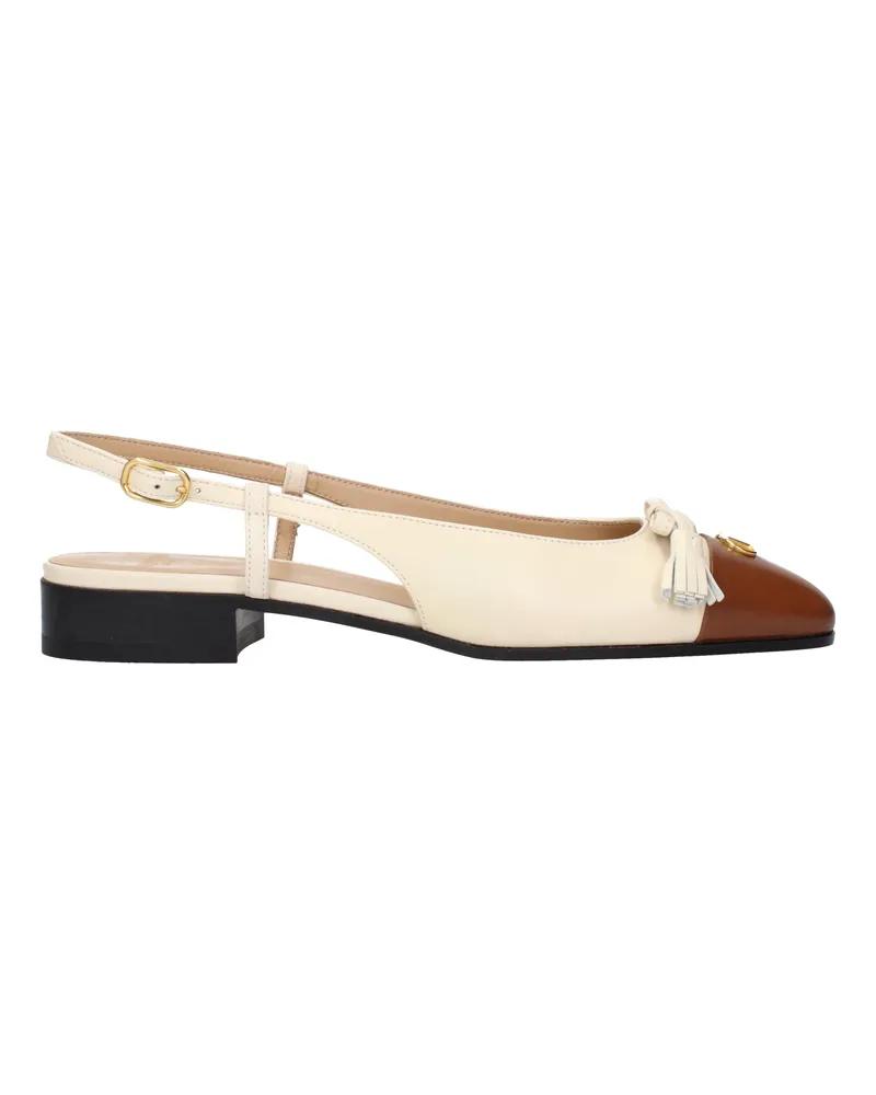 Valentino Garavani Damens Ballerinas Beige/Tabakleder -
