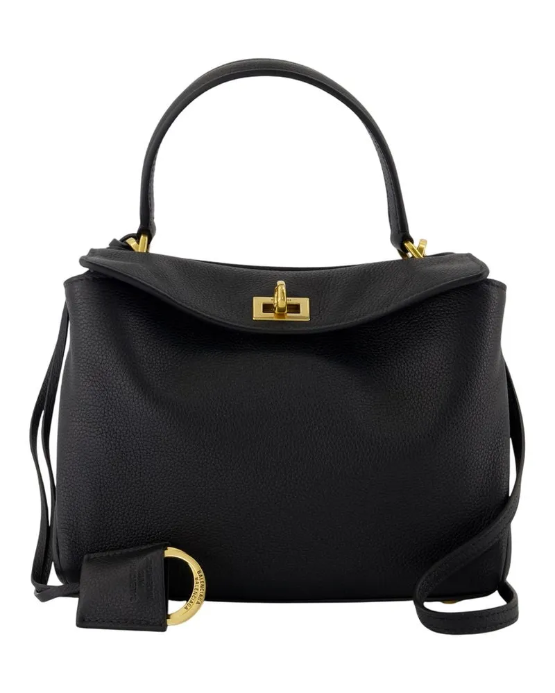 Balenciaga Rodeo Top Griff Mini -Geldbörse  Leder schwarz Schwarz