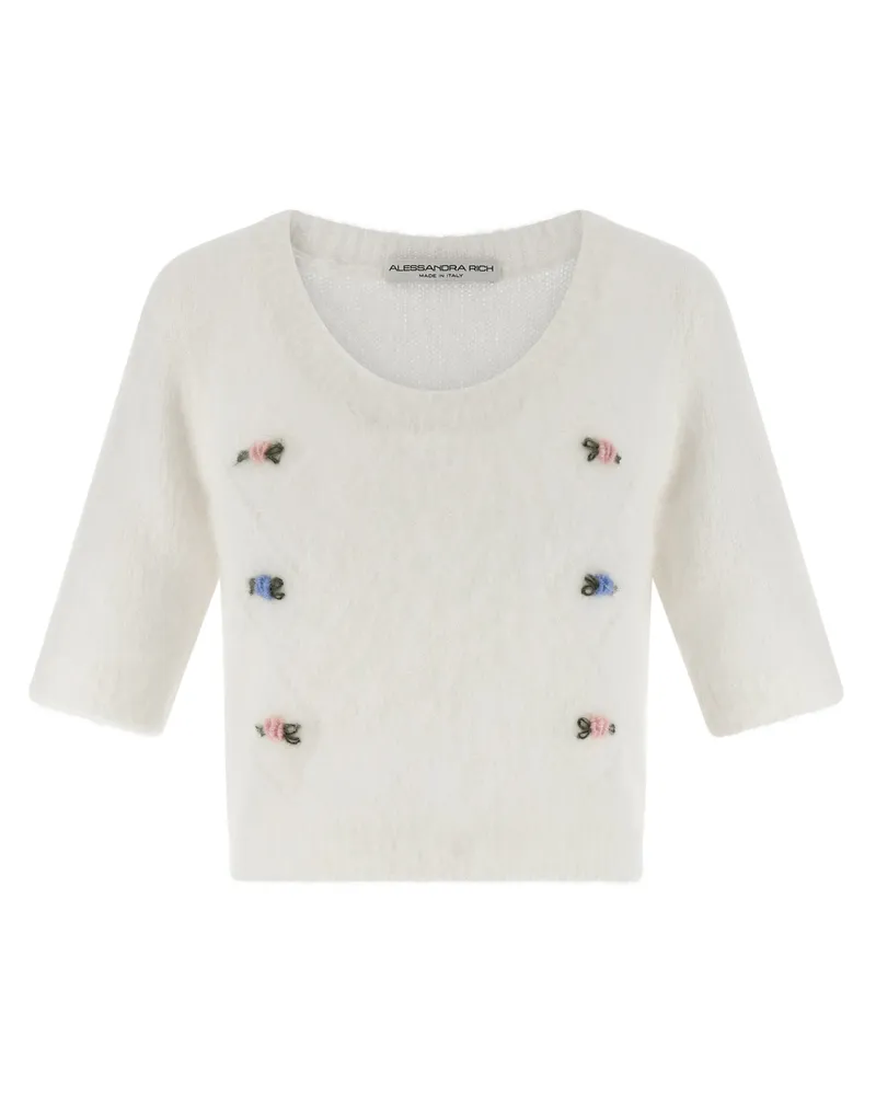 Alessandra Rich Carded Mohair' Pullover White