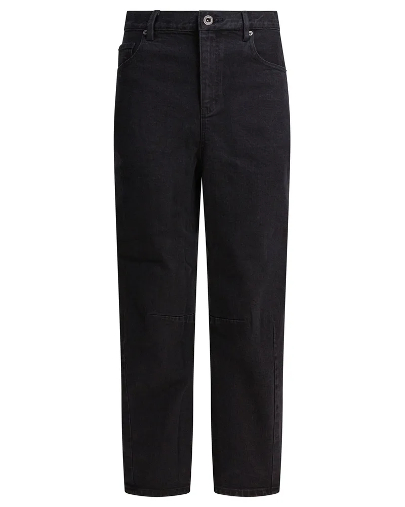 Self-Portrait Selbstporträt-Jeans mit weitem Bein Black