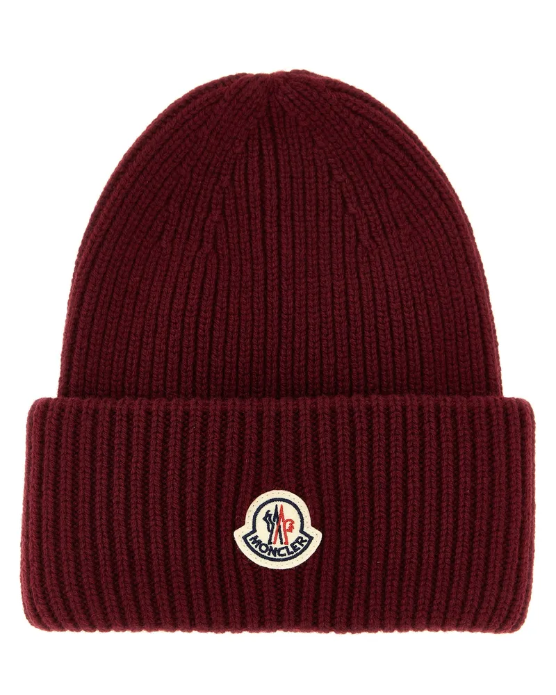 Moncler Mütze aus Wolle und Kaschmir Bordeaux