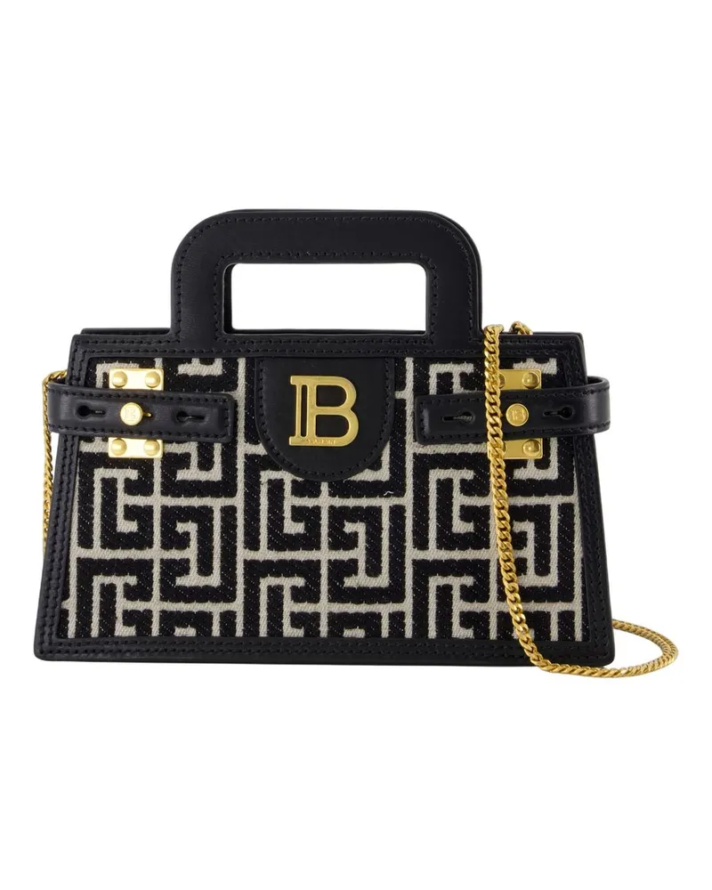Balmain B Buzz kleiner oberer Griff Crossbody  Leder schwarz Schwarz