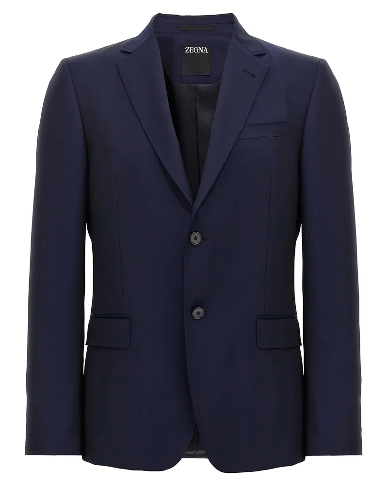 Ermenegildo Zegna Single Breasted Blazer Blue