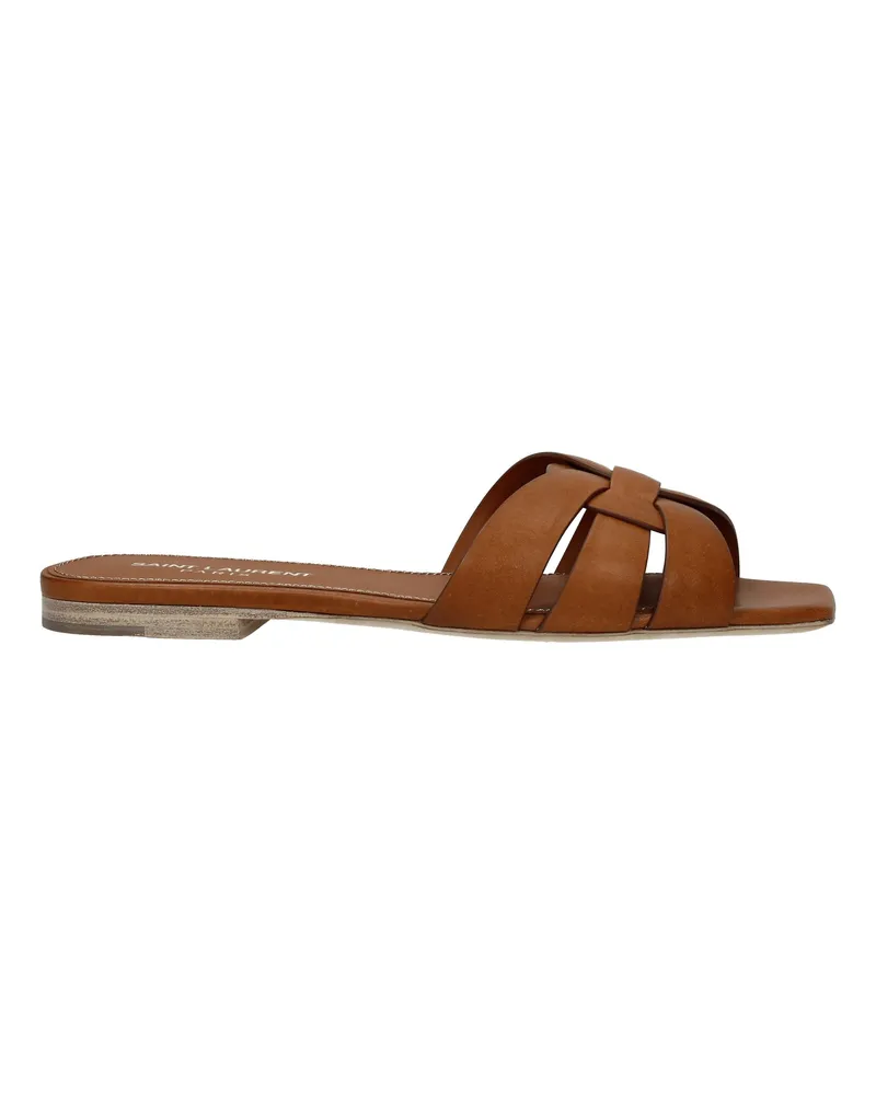 Saint Laurent Slip-Ons und Clogs Damens Braunes Leder -