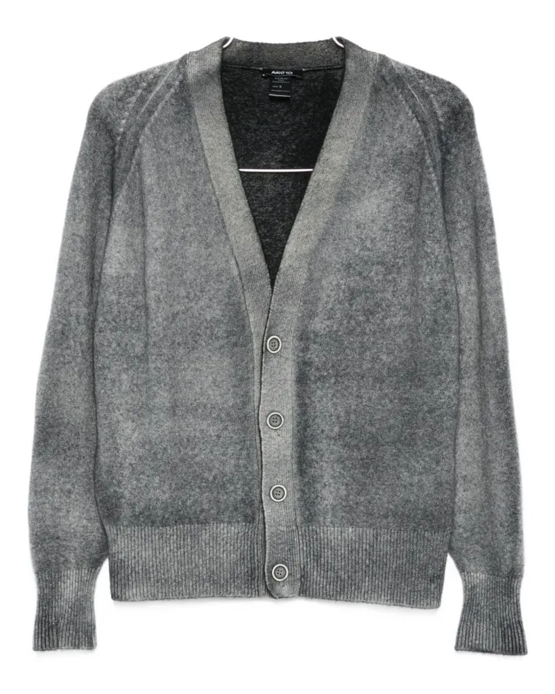 Avant Toi Strickjacke aus Wolle und Kaschmir mit V-Ausschnitt Grey