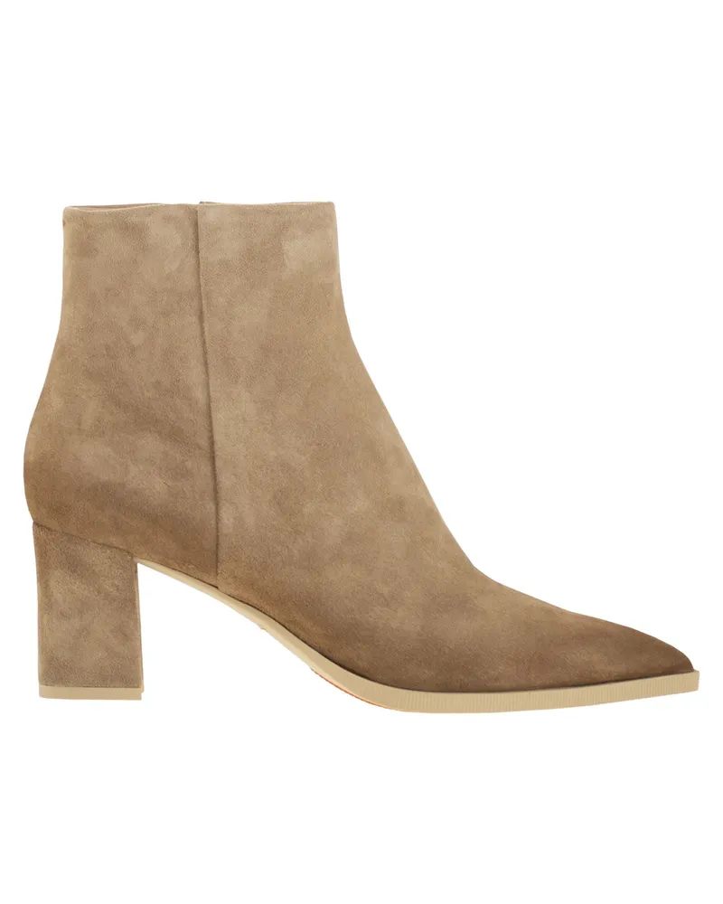 Santoni Mid Absatz Wildleder -Knöchelstiefel Beige