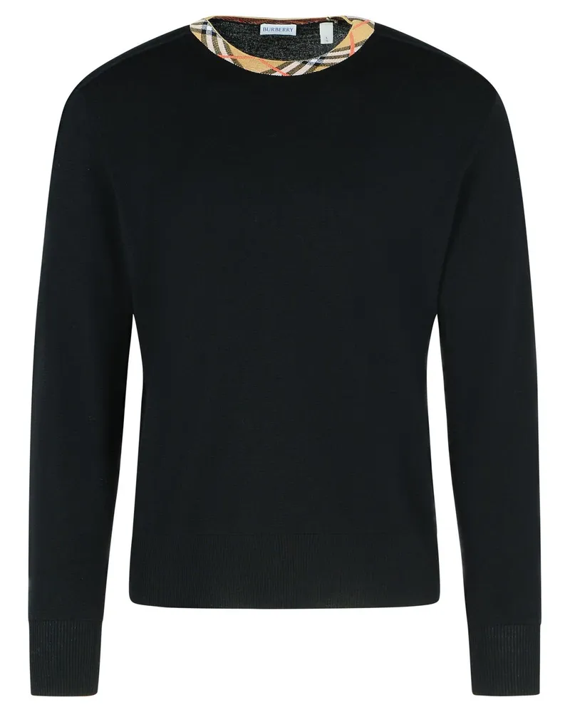 Burberry Michael' schwarzer Wollpullover Black