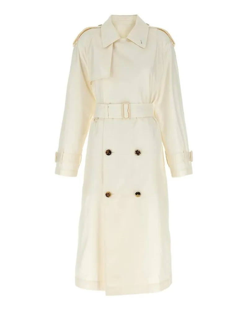Burberry Silk Trench Coat White