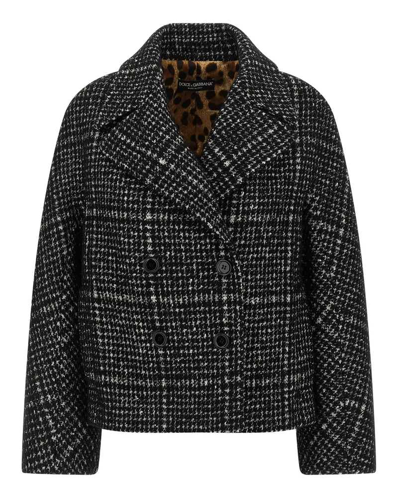 Dolce & Gabbana Houndstooth Coat White