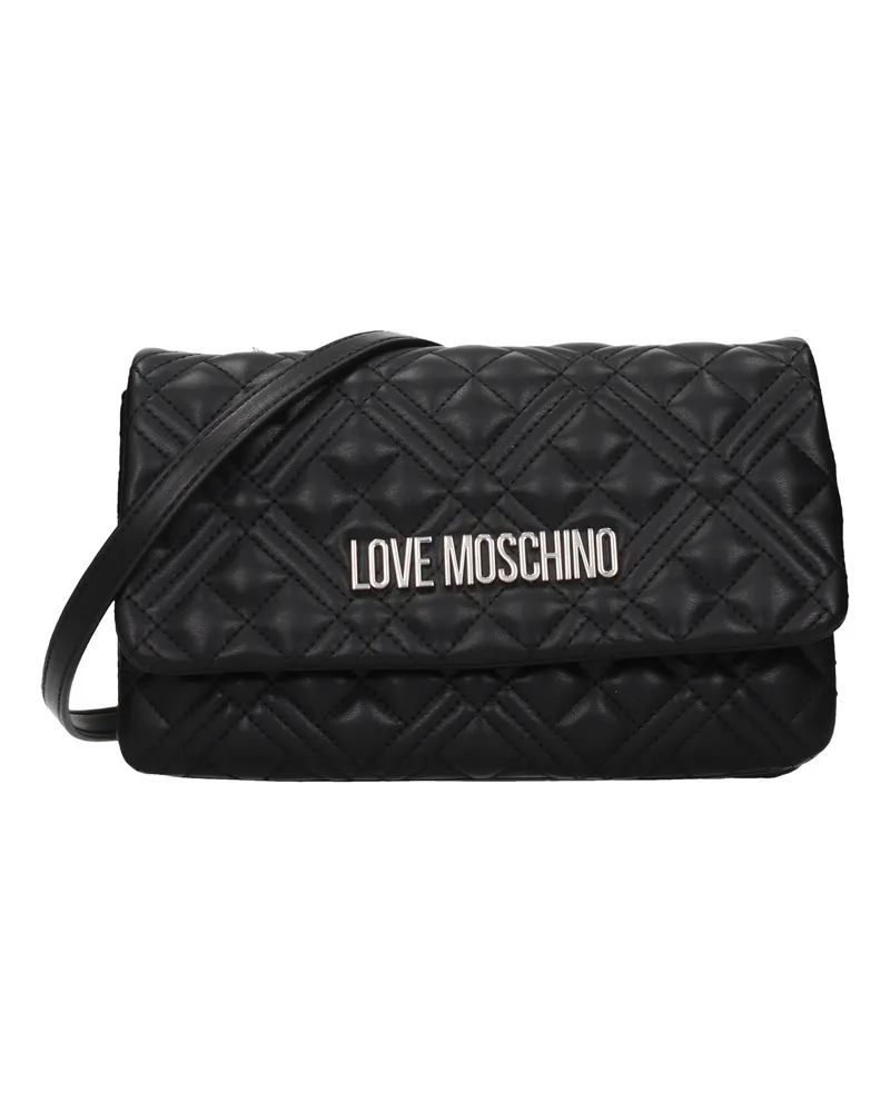 Moschino Damens Pochette aus Polyurethan in Schwarz/Silber -