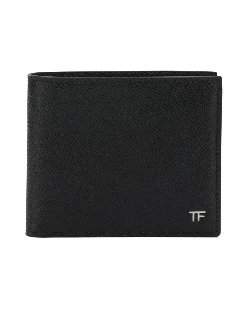 Tom Ford Kleines Portemonnaie aus genarbtem Leder Black