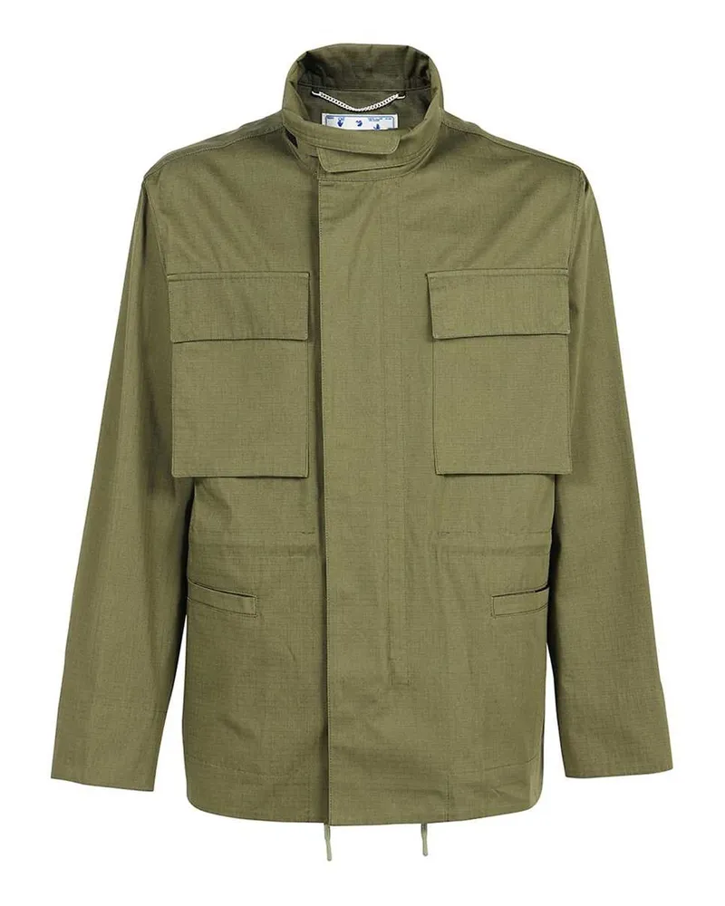 OFF-WHITE Off White Arrow Field Cotton Jacke Grün