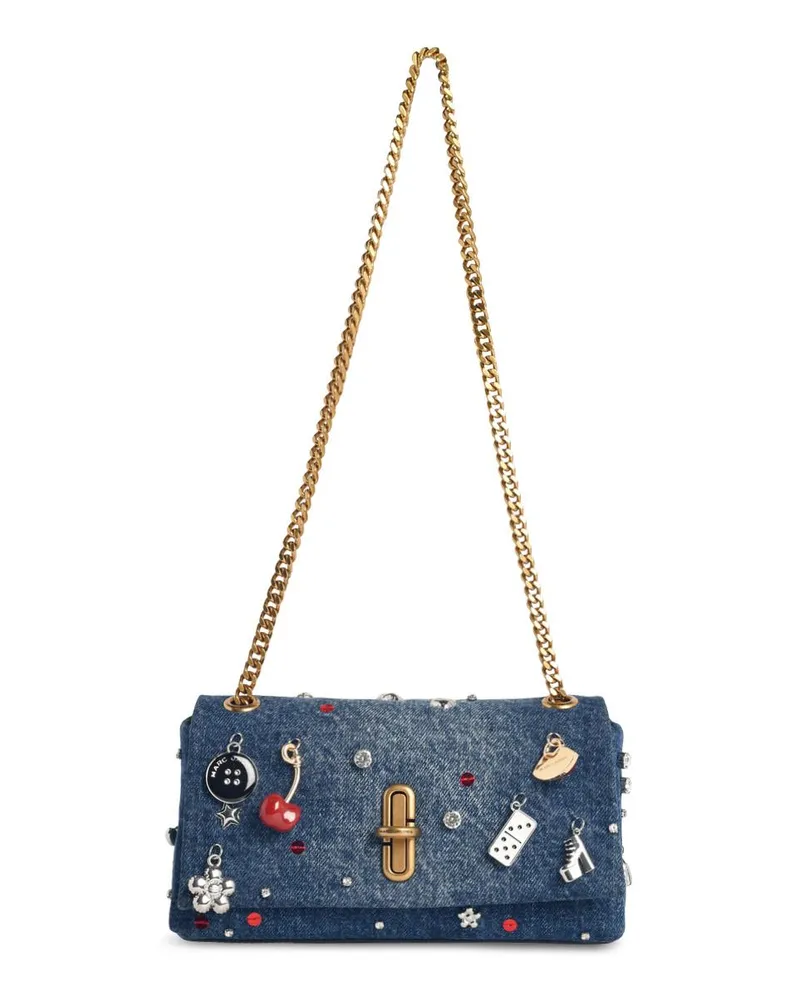 Marc Jacobs Marc Jacobs () Mini-Tasche „Trinket“ mit doppelter Kette aus blauem Denim Blue