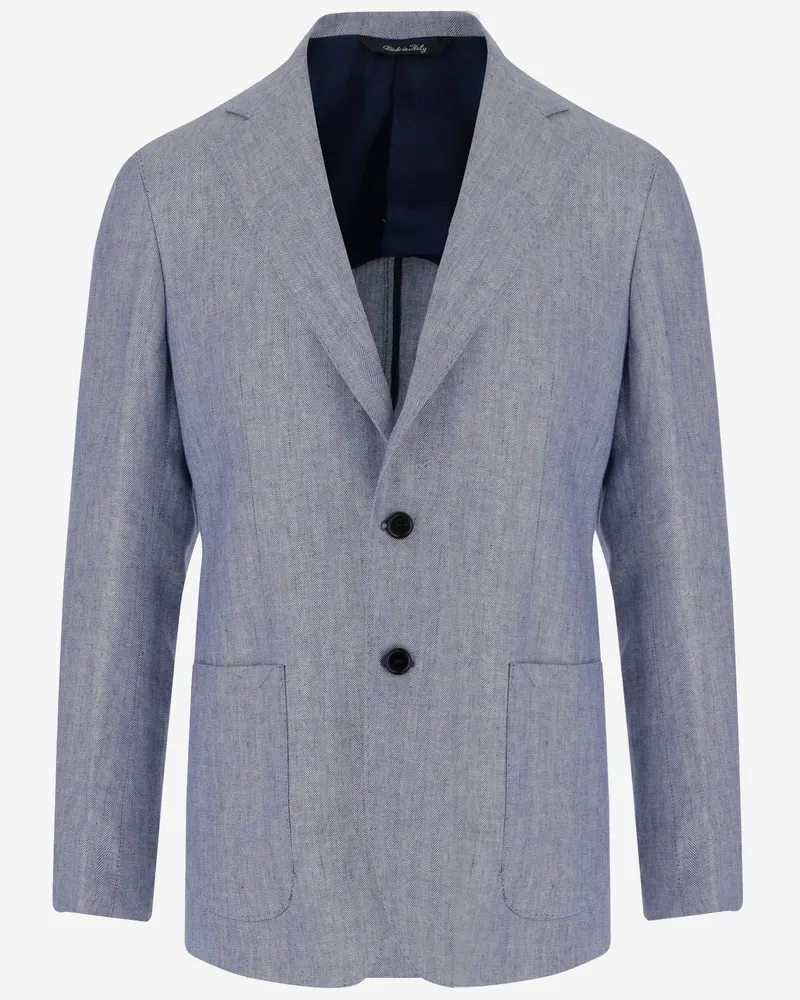 Brian Dales Single Breasted Leinenjacke Grey
