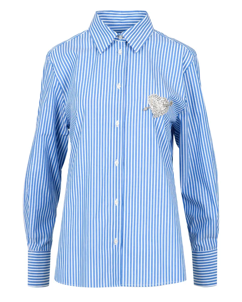MSGM Hemden Bianco+azzurro