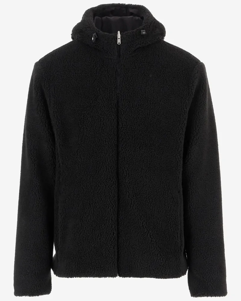 Herno Fleece -Jacke mit Kapuze Black