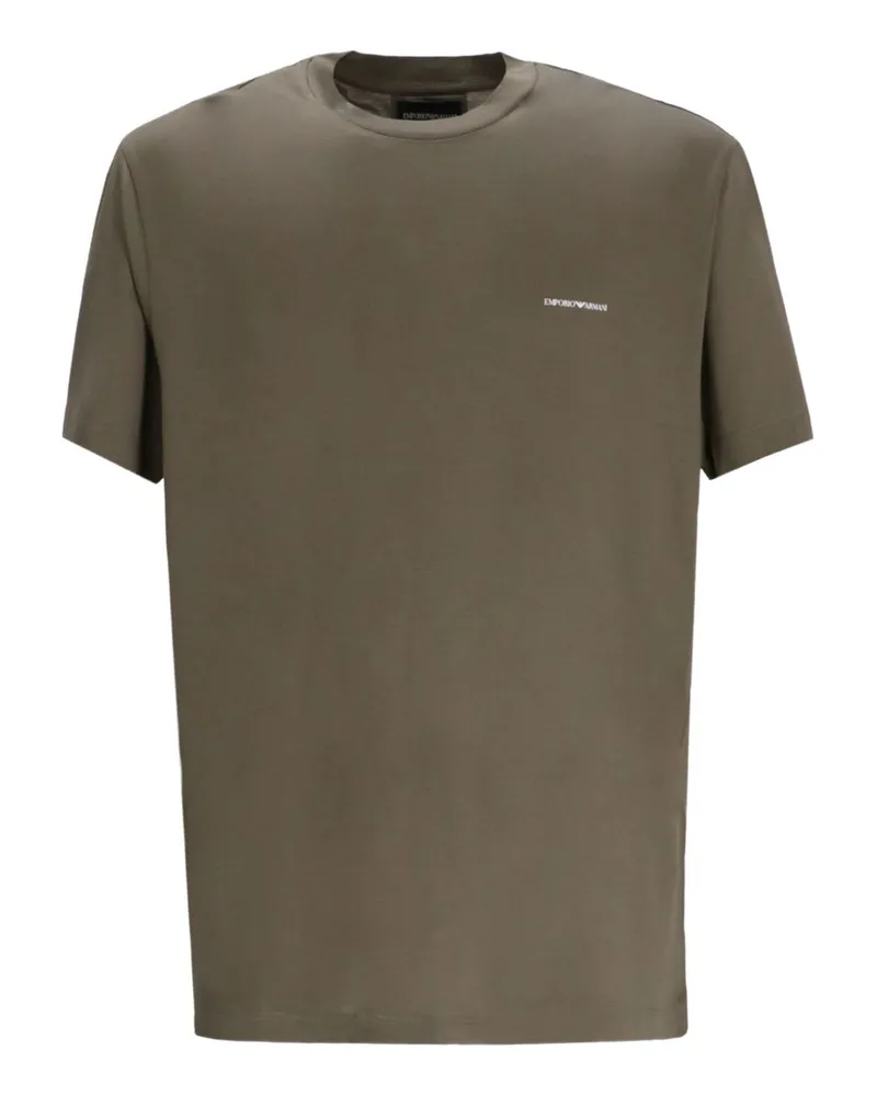 Emporio Armani Logo-T-Shirt aus Baumwollmischung Verde