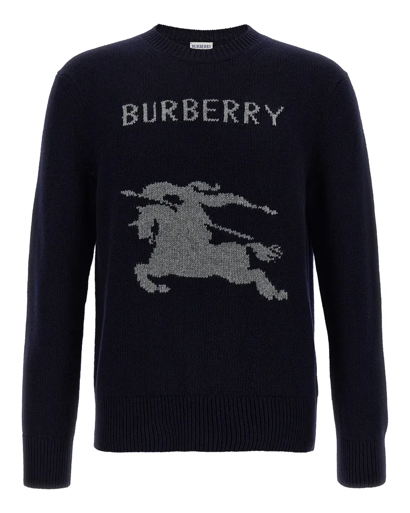 Burberry Logo Intarsia -Pullover Blue