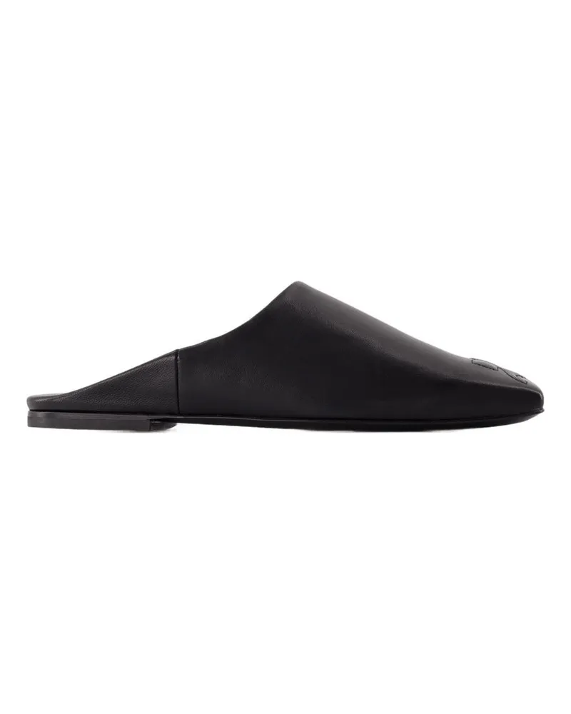 Courrèges Heritage Shadow Maultiere Coures Leder schwarz Black