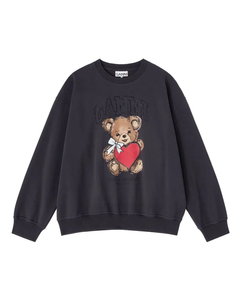Ganni Bear Pullover aus Bio-Baumwolle Black