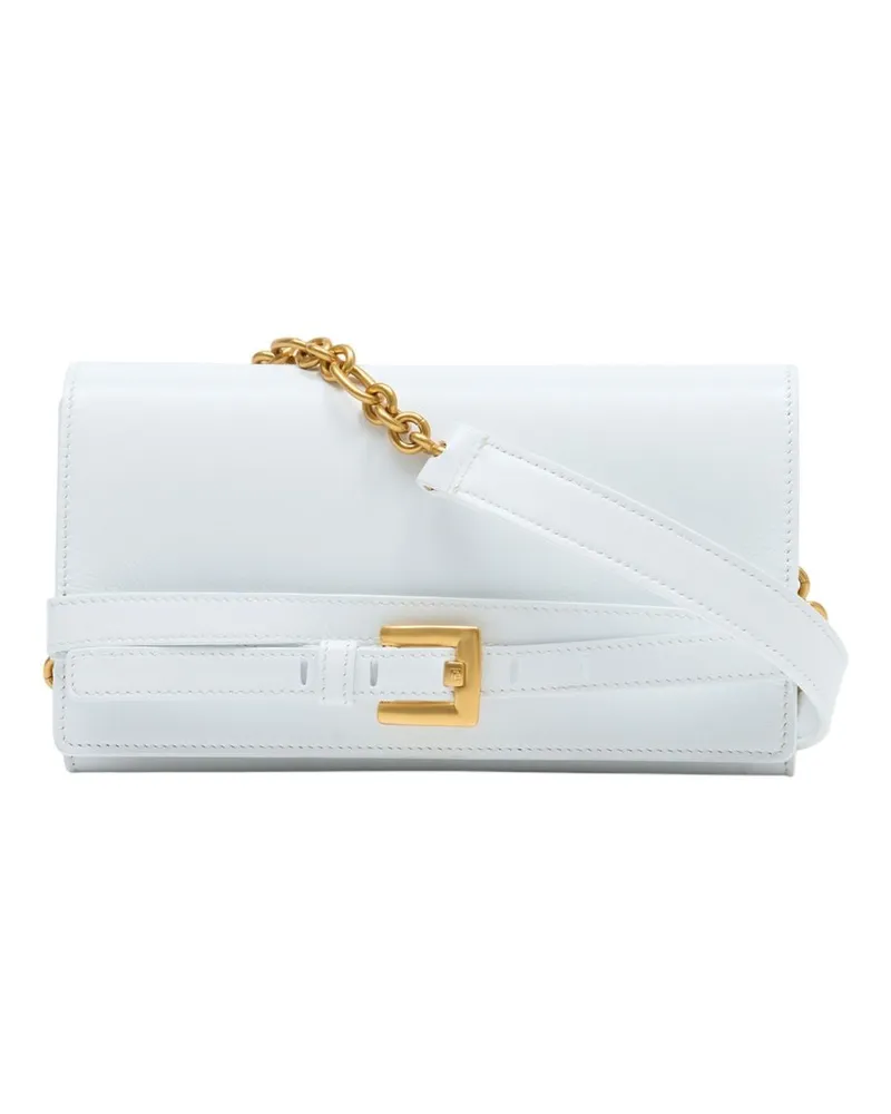 Balmain Shuffle-Geldbörse mit Kette aus -Leder in Weiß Weiß