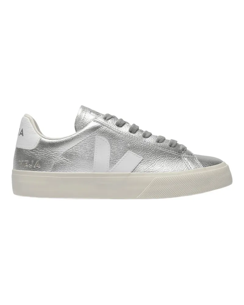 VEJA Campo -Turnschuhe in Silber und weißem Chromefree -Leder Silver