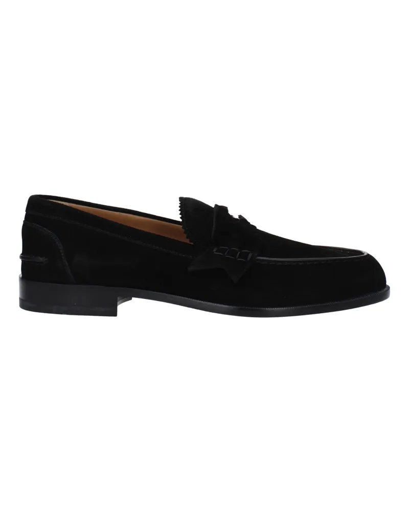 Christian Louboutin Herrens Penny Loafers aus schwarzem Wildleder -