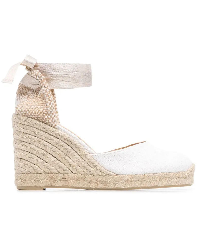 Castañer Carina Wedge Heel Espadrilles White