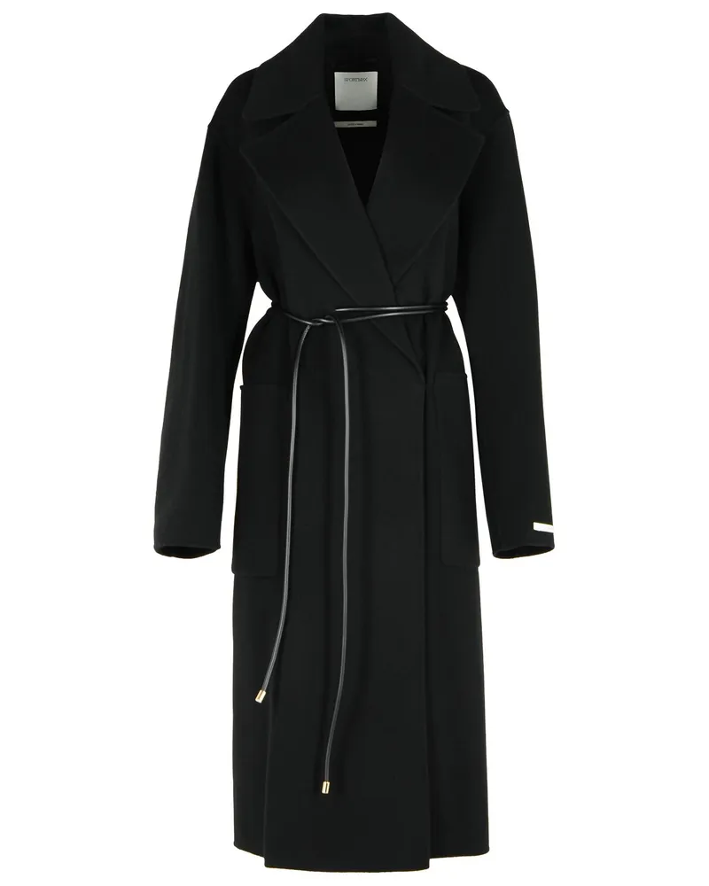 SPORTMAX Abate 'Black Virgin Woll Robe Mantel Black