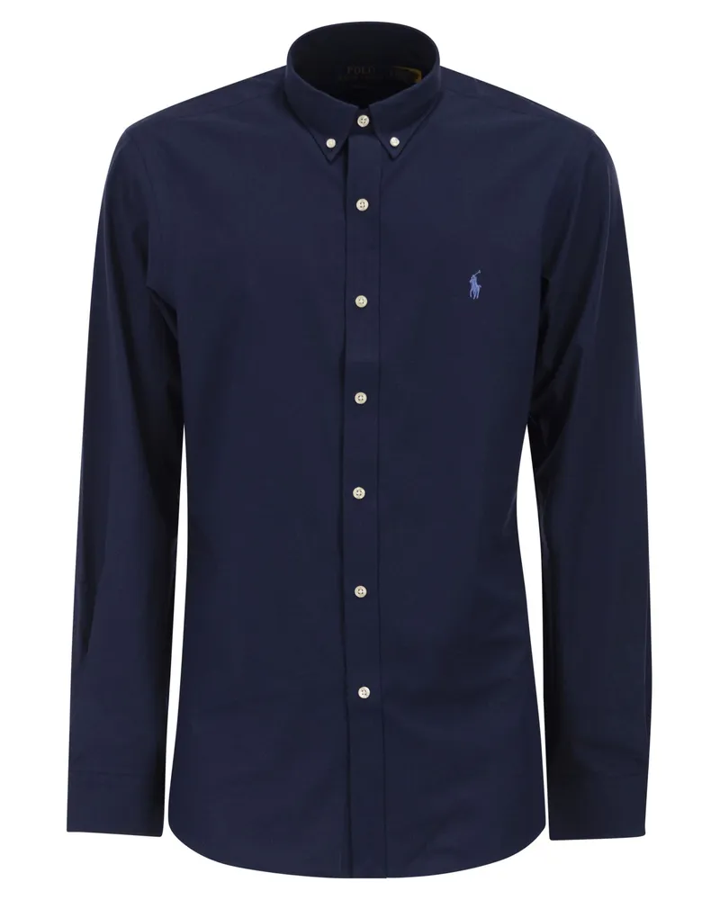 Ralph Lauren Slim Fit Stretch-Fil-à-Fil-Hemd Navy
