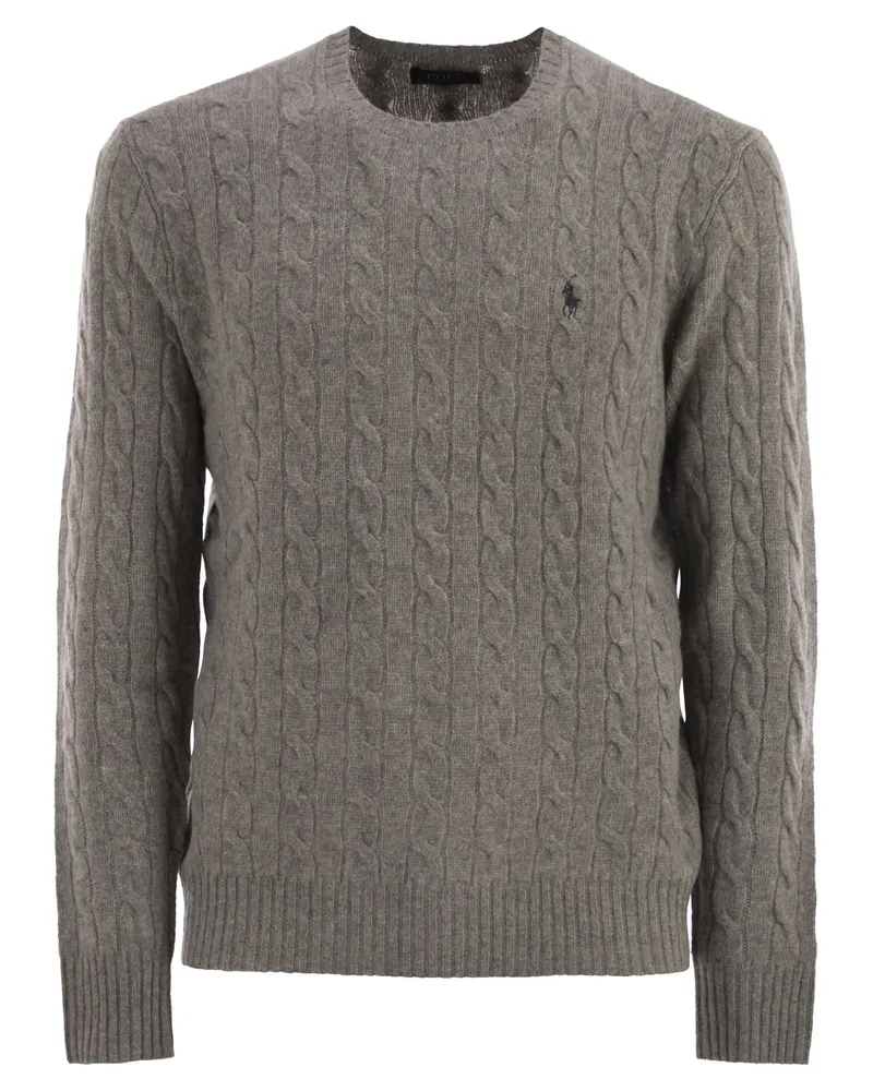 Ralph Lauren Wolle und Kaschmir -Kabel -Strickpullover Grey