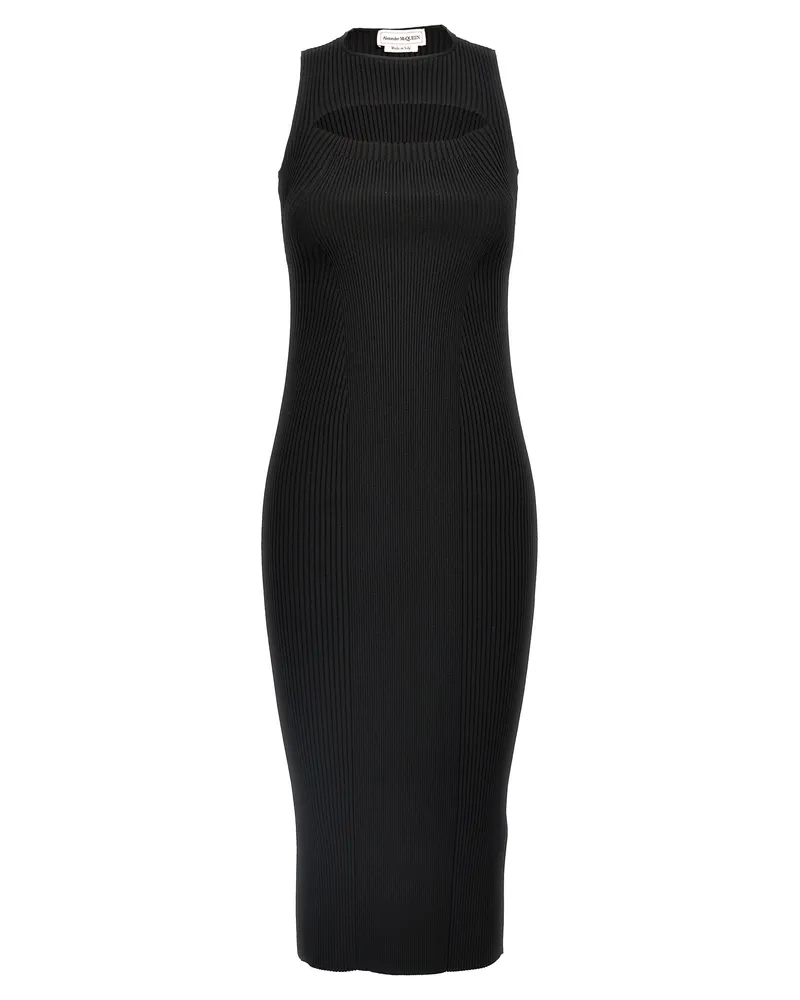 Alexander McQueen Rippen -Strickkleid Black
