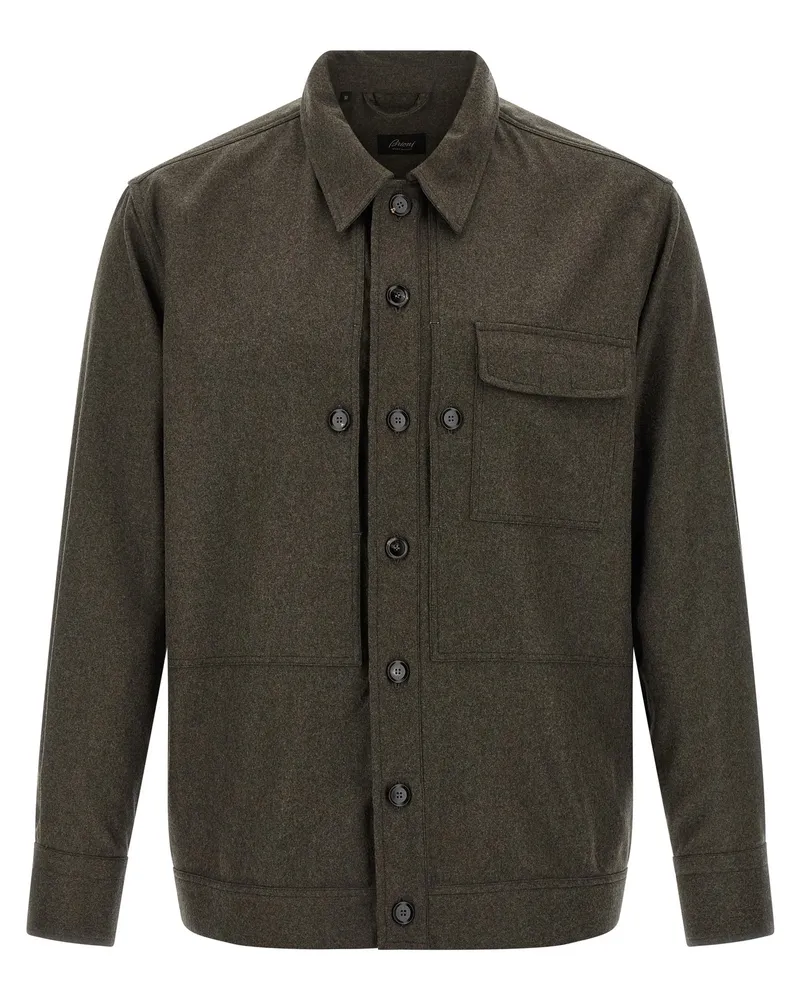 Brioni Wolltuch Overshirt Gray