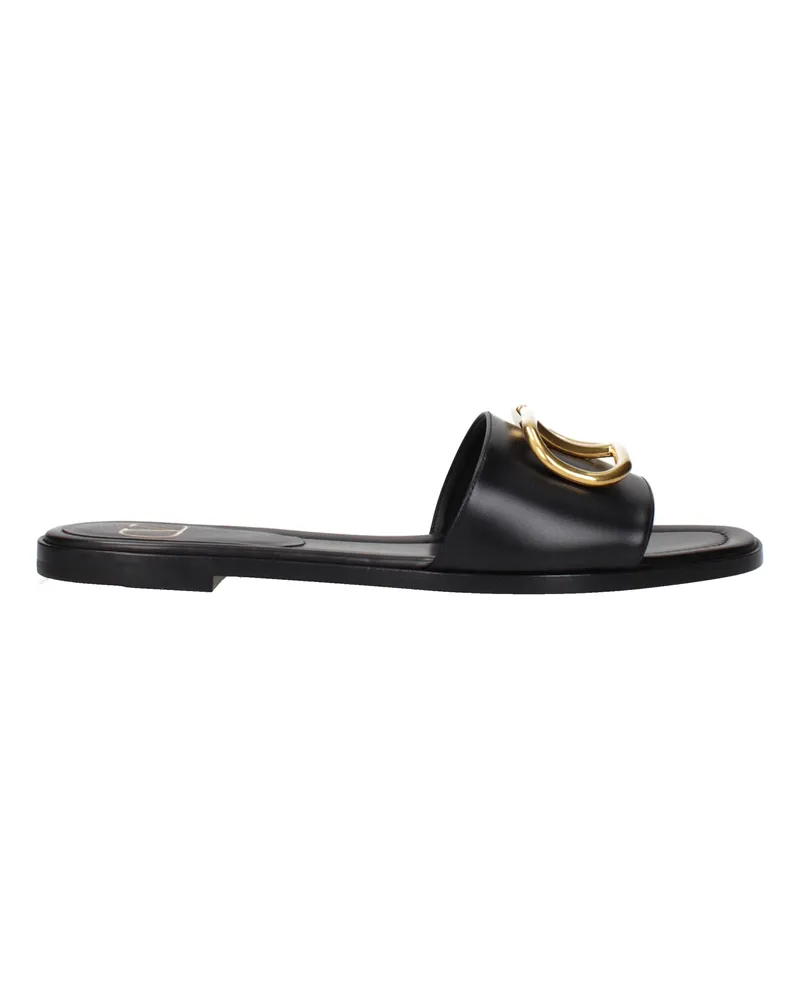 Valentino Garavani Damens Pantoletten und Clogs aus Leder in Schwarz -