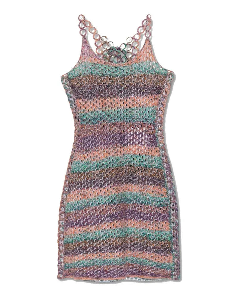 Chloé Häkeln Mini -Kleid Rosa